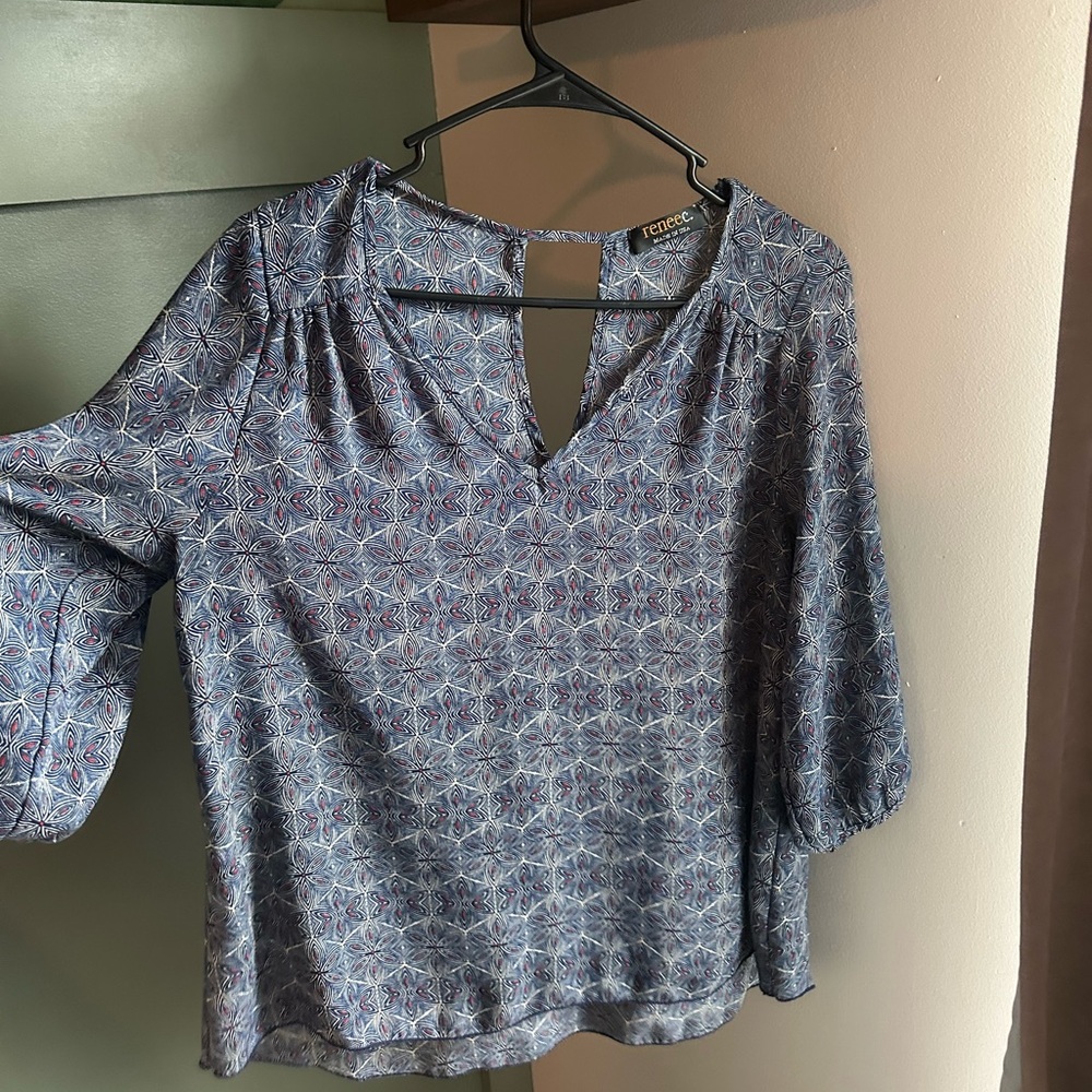 Renee C. Multicolor Patterned Blouse